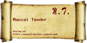 Maszal Teodor névjegykártya